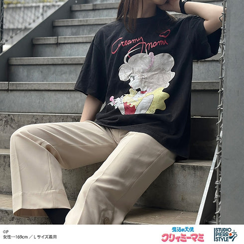 『魔法の天使クリィミーマミ』スタジオぴえろスタイル ヴィンテージ風Tシャツ クリィミーマミ XL