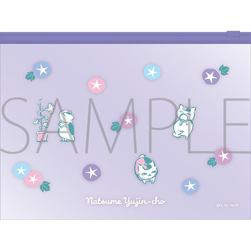 "Natsume's Book of Friends" Nyanko-sensei Clear Slider Pouch / Morning Glory