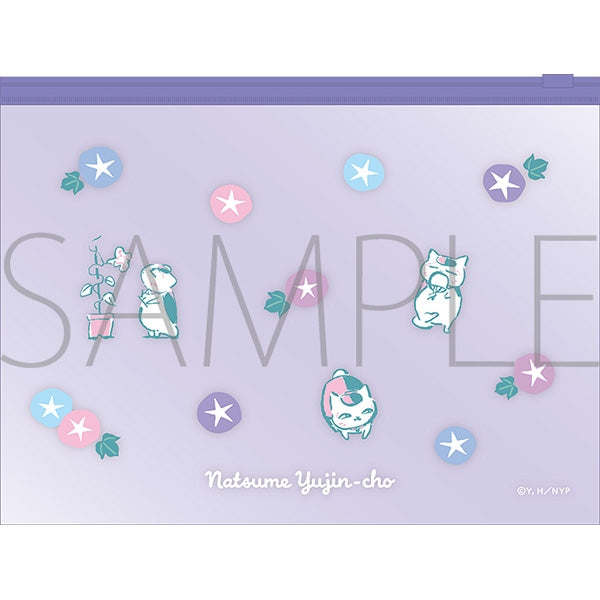 "Natsume's Book of Friends" Nyanko-sensei Clear Slider Pouch / Morning Glory