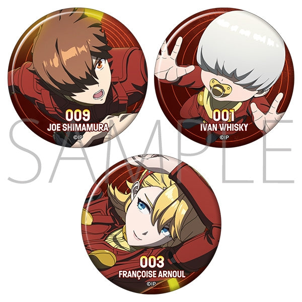 『サイボーグ009 ネメシス』缶バッジセット 009/島村ジョー 001/イワン・ウイスキー 003/フランソワーズ・アルヌール