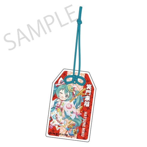『初音ミク×招き猫』「初音ミク×招き猫」御守風アクリルさげ札 初音ミク 白猫 Art by らっす【202607再販】