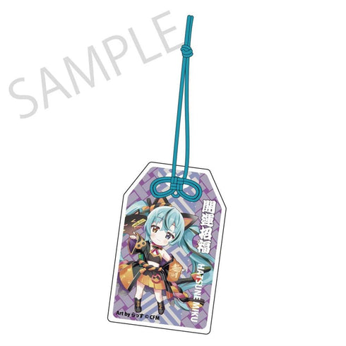 『初音ミク×招き猫』「初音ミク×招き猫」御守風アクリルさげ札 初音ミク 黒猫 Art by らっす【202607再販】