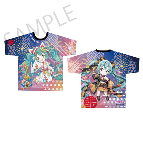 『初音ミク×招き猫』フルグラフィックTシャツ Art by らっす【202607再販】
