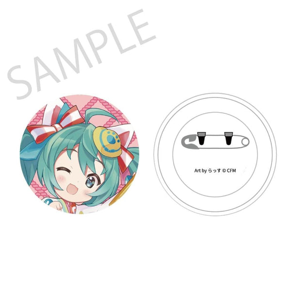 『初音ミク×招き猫』ふわもふタッチ缶バッジ 初音ミク白猫A Art by らっす【202607再販】