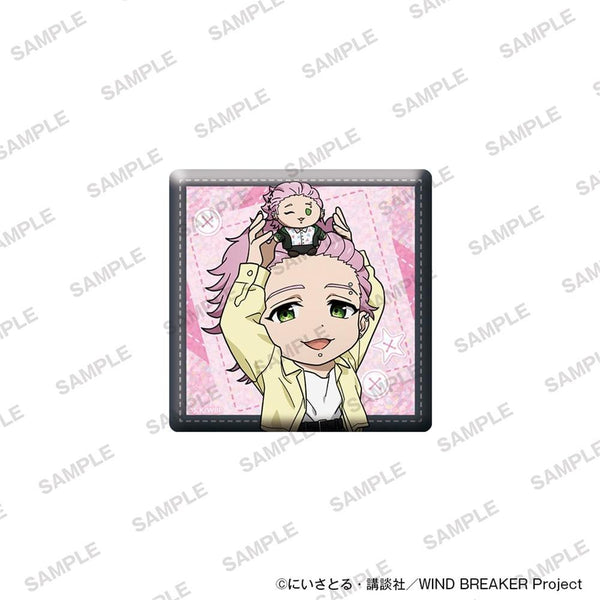 『WIND BREAKER』ホログラムスクエア缶バッジ ぬいぐるみといっしょver. 桐生三輝