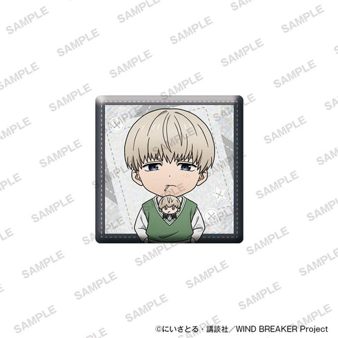 『WIND BREAKER』ホログラムスクエア缶バッジ ぬいぐるみといっしょver. 梶蓮
