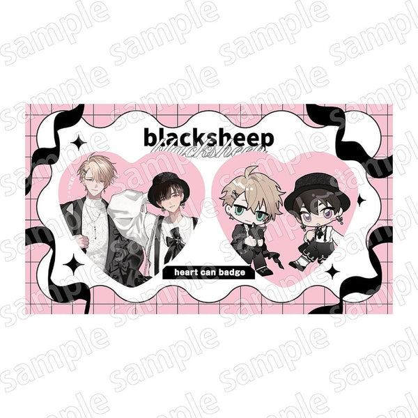 『ブラックシープ』ハート缶バッジセット BLACK&PINK ver.