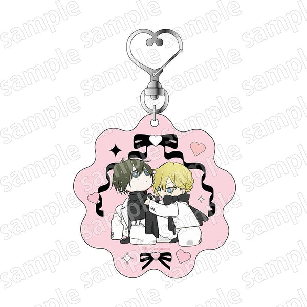 『平野と鍵浦』アクリルキーホルダー デフォルメ BLACK&PINK ver.