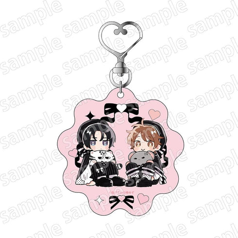 『みなと商事コインランドリー』アクリルキーホルダー デフォルメ BLACK&PINK ver.