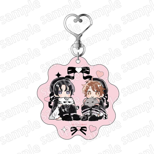 『みなと商事コインランドリー』アクリルキーホルダー デフォルメ BLACK&PINK ver.