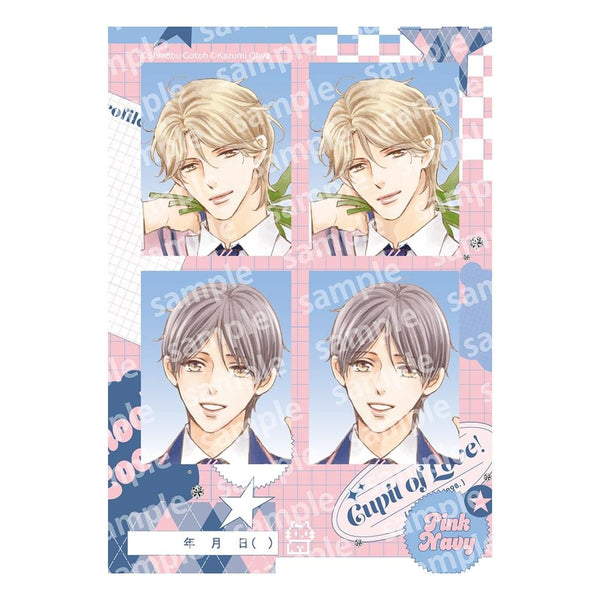"Takumi-kun Series" Print Photo-Style Stickers: PINK/NAVY TRAD. CLUB Ver.