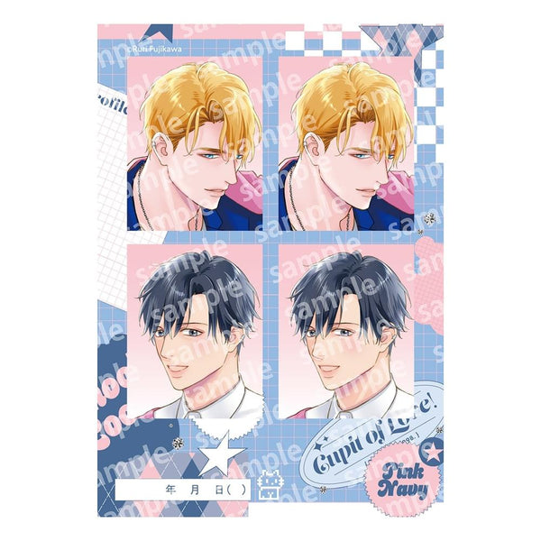 "Bed-In Rules" Print-Style Photo Stickers: PINK/NAVY TRAD. CLUB Ver.