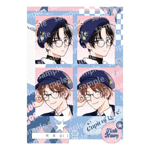 『みなと商事コインランドリー』プリントフォト風シール PINK/NAVY TRAD. CLUB ver.