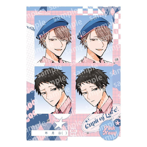 『悠と晴』プリントフォト風シール PINK/NAVY TRAD. CLUB ver.