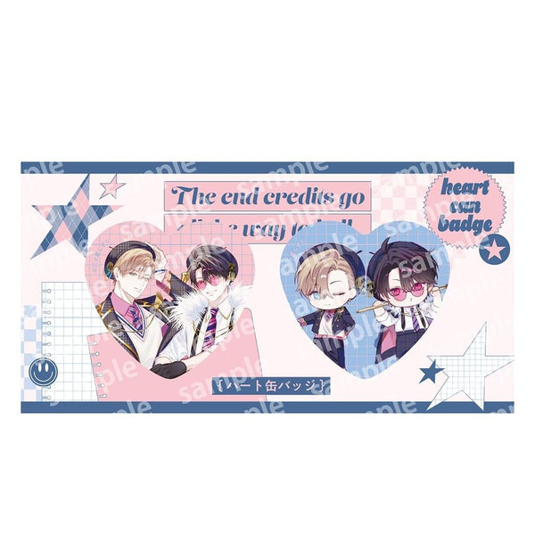《片尾字幕直達地獄》心形徽章組 PINK/NAVY TRAD. CLUB 版