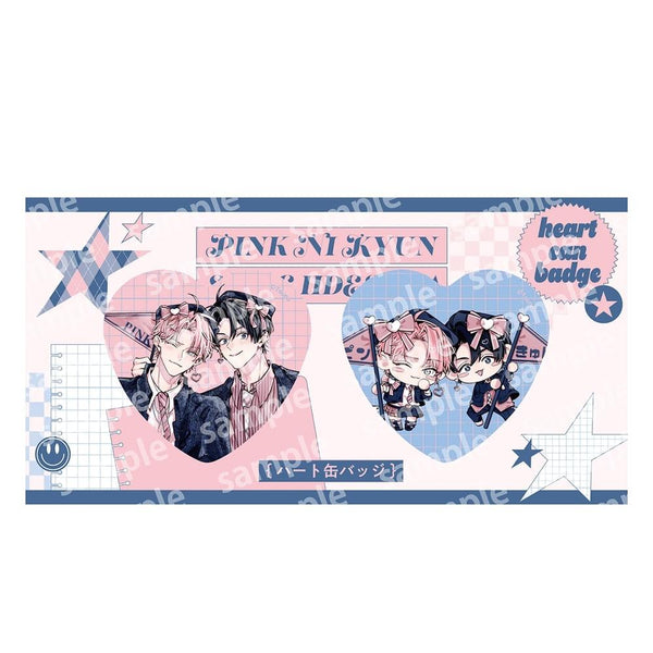 "Is It Okay to Have a Crush on Pink?" Heart Pin Set PINK/NAVY TRAD. CLUB ver.
