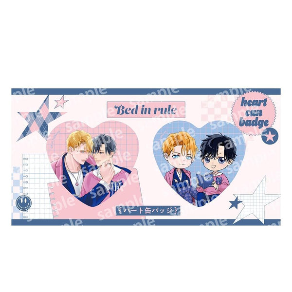 "Bed-In Rules" Heart Pin Set PINK/NAVY TRAD. CLUB ver.