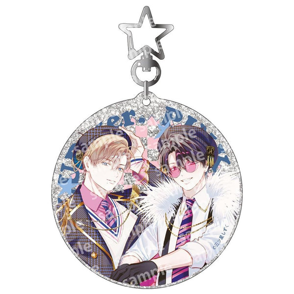 《片尾字幕直達地獄》亮片壓克力鑰匙圈 PINK/NAVY TRAD. CLUB 版