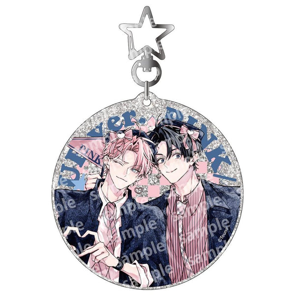 "Is It Okay to Have a Crush on Pink?" Glitter Acrylic Keychain PINK/NAVY TRAD. CLUB ver.