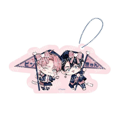 『ピンクにきゅんしていいですか』アクリルブロックチャーム PINK/NAVY TRAD. CLUB ver.
