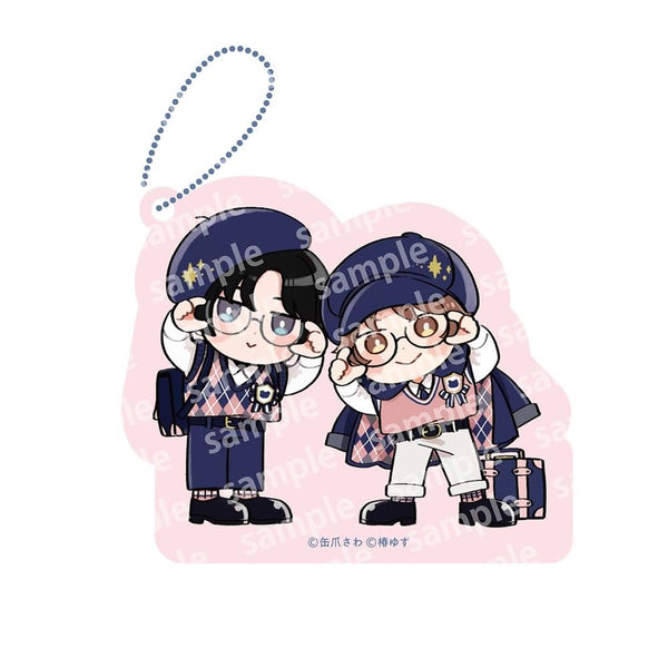 『みなと商事コインランドリー』アクリルブロックチャーム PINK/NAVY TRAD. CLUB ver.