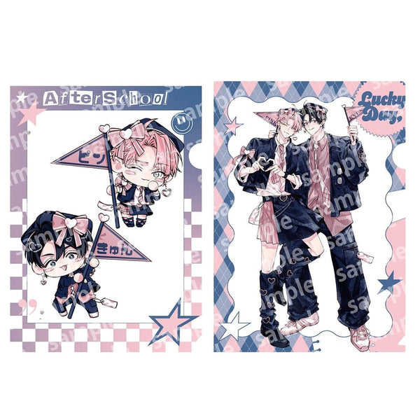 "Is It Okay to Have a Crush on Pink?" Clear File Set PINK/NAVY TRAD. CLUB ver.