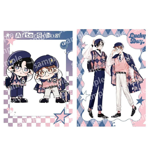 『みなと商事コインランドリー』クリアファイルセット PINK/NAVY TRAD. CLUB ver.