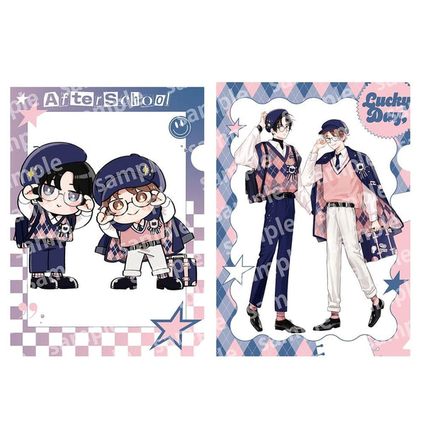 『みなと商事コインランドリー』クリアファイルセット PINK/NAVY TRAD. CLUB ver.