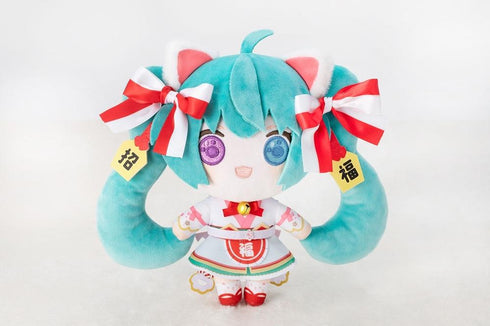 『初音ミク×招き猫』初音ミク 白猫 ぬいぐるみ スタンダード Art by らっす