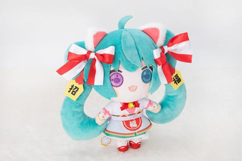 『初音ミク×招き猫』初音ミク 白猫 ぬいぐるみ スタンダード Art by らっす