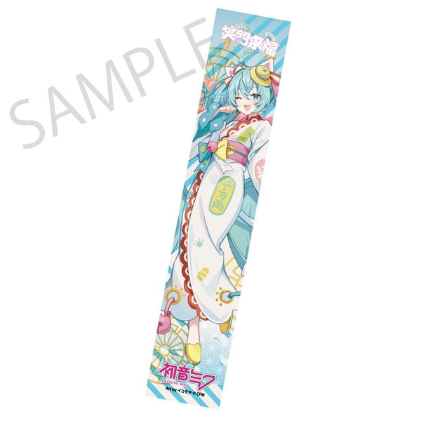 『初音ミク×招き猫×真夏の熊谷』ハイブリッドマフラータオル 初音ミク 白猫 Art by イコモチ