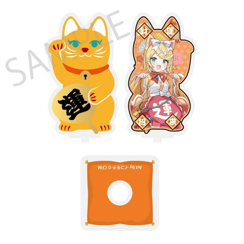 『初音ミク×招き猫×真夏の熊谷』まわるダイカットアクリルスタンド 鏡音リン Art by イコモチ