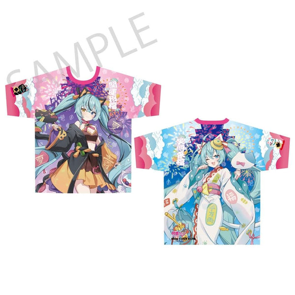『初音ミク×招き猫×真夏の熊谷』フルグラフィックTシャツ Art by イコモチ