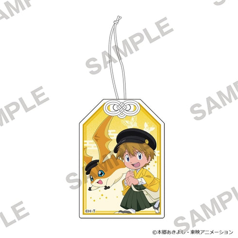 "Digimon Adventure" Acrylic Amulet Keychain: Takeru Takaishi & Patamon