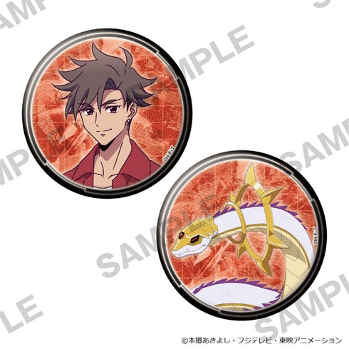 "DIGIMON BEATBREAK" Large Sparkly Pin Badge 2-Piece Set: Asuka Tenma & Helios Boamon
