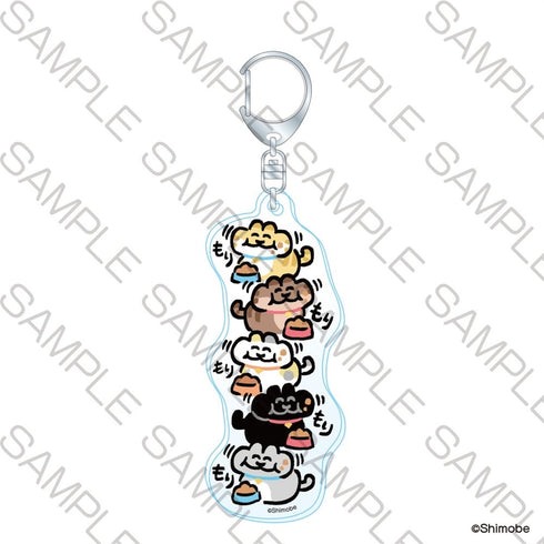『ねことしもべ』ちょっとロングなアクリルキーホルダー もりもり