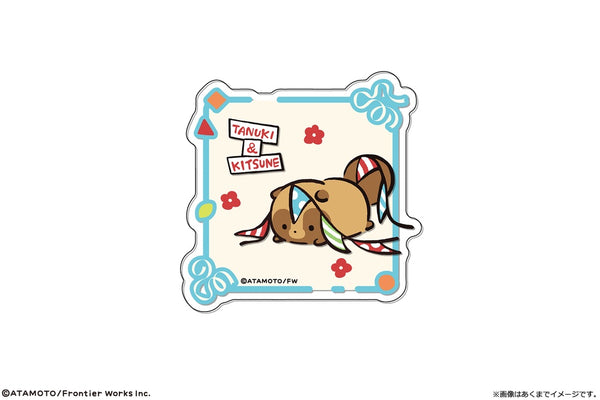 『タヌキ&キツネ』タヌキとキツネ アクリルバッジ 01 タヌキ