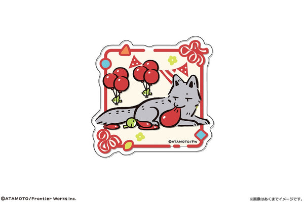 『タヌキ&キツネ』タヌキとキツネ アクリルバッジ 03 オオカミ