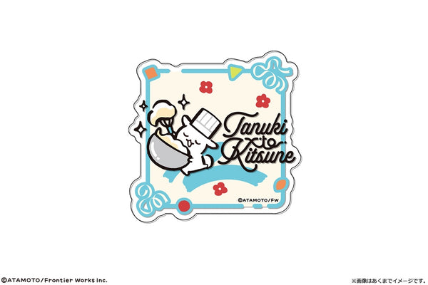 『タヌキ&キツネ』タヌキとキツネ アクリルバッジ 05 ウサギ