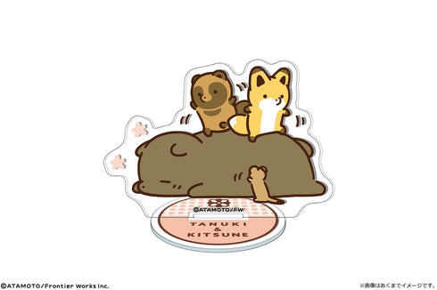 『タヌキ&キツネ』タヌキとキツネ ミニアクリルスタンド 04 タヌキ&キツネ&クマ