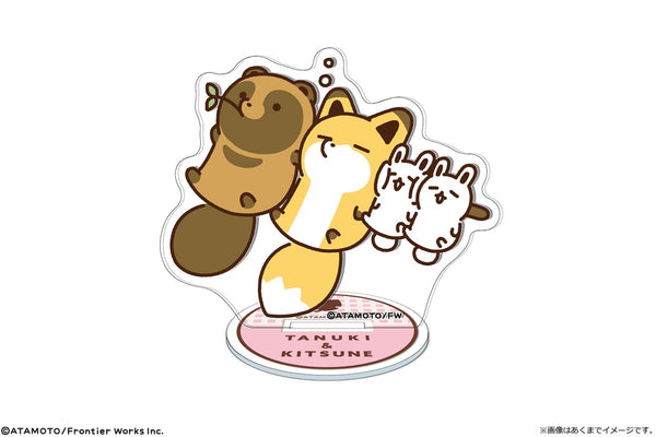 『タヌキ&キツネ』タヌキとキツネ ミニアクリルスタンド 06 タヌキ&キツネ&ウサギ