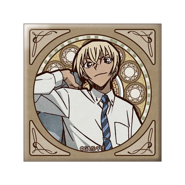 『名探偵コナン』(アールヌーボー) スクエア缶バッジ 安室 透【202507再販】