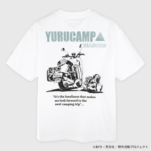 "Yuru Camp△ Season 3" T-shirt: Rin Bike Graphic Series, XL