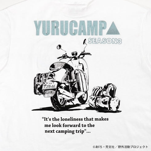 "Yuru Camp△ Season 3" T-shirt: Rin Bike Graphic Series, XL