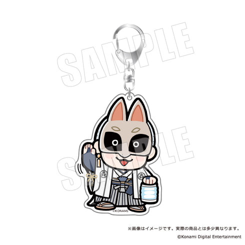 《SILENT HILL × 布庫布》大尺寸壓克力鑰匙圈 06 戴狐面具的男人 這邊