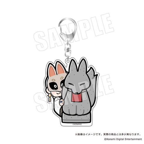 《SILENT HILL × 布庫布》大尺寸壓克力鑰匙圈 08 戴狐面具的男人 守護