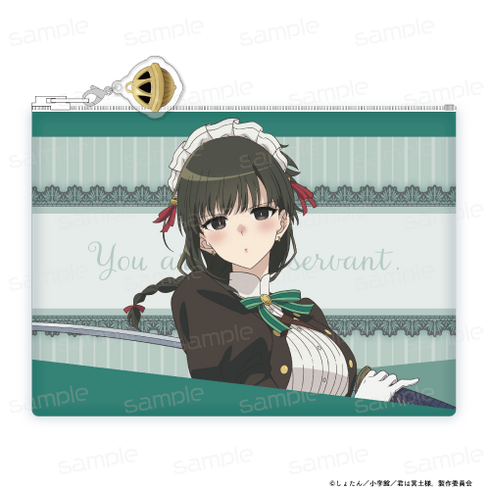 『君は冥土様。』描き下ろし 合皮フラットポーチ【雪(メイド服)】【202506再販】