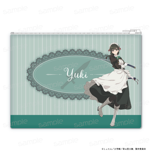 『君は冥土様。』描き下ろし 合皮フラットポーチ【雪(メイド服)】【202506再販】