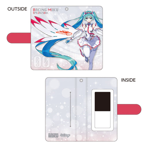 『初音ミク』レーシングVer.SPA 2025応援Ver. 手帳型スマートフォンケース