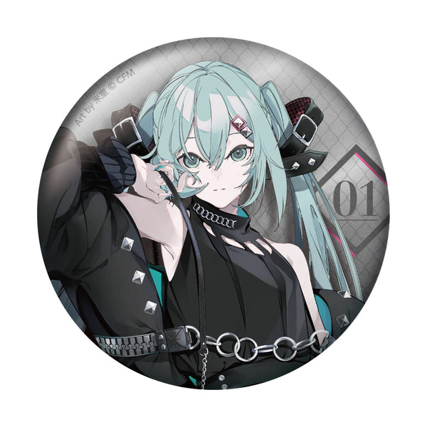 『初音ミク×SOLWA』メタリック缶バッジ Art by 米室